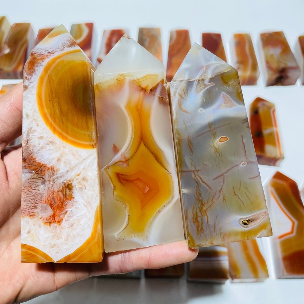 35 Pieces Beautiful Stripe Carnelian Points -Wholesale Crystals