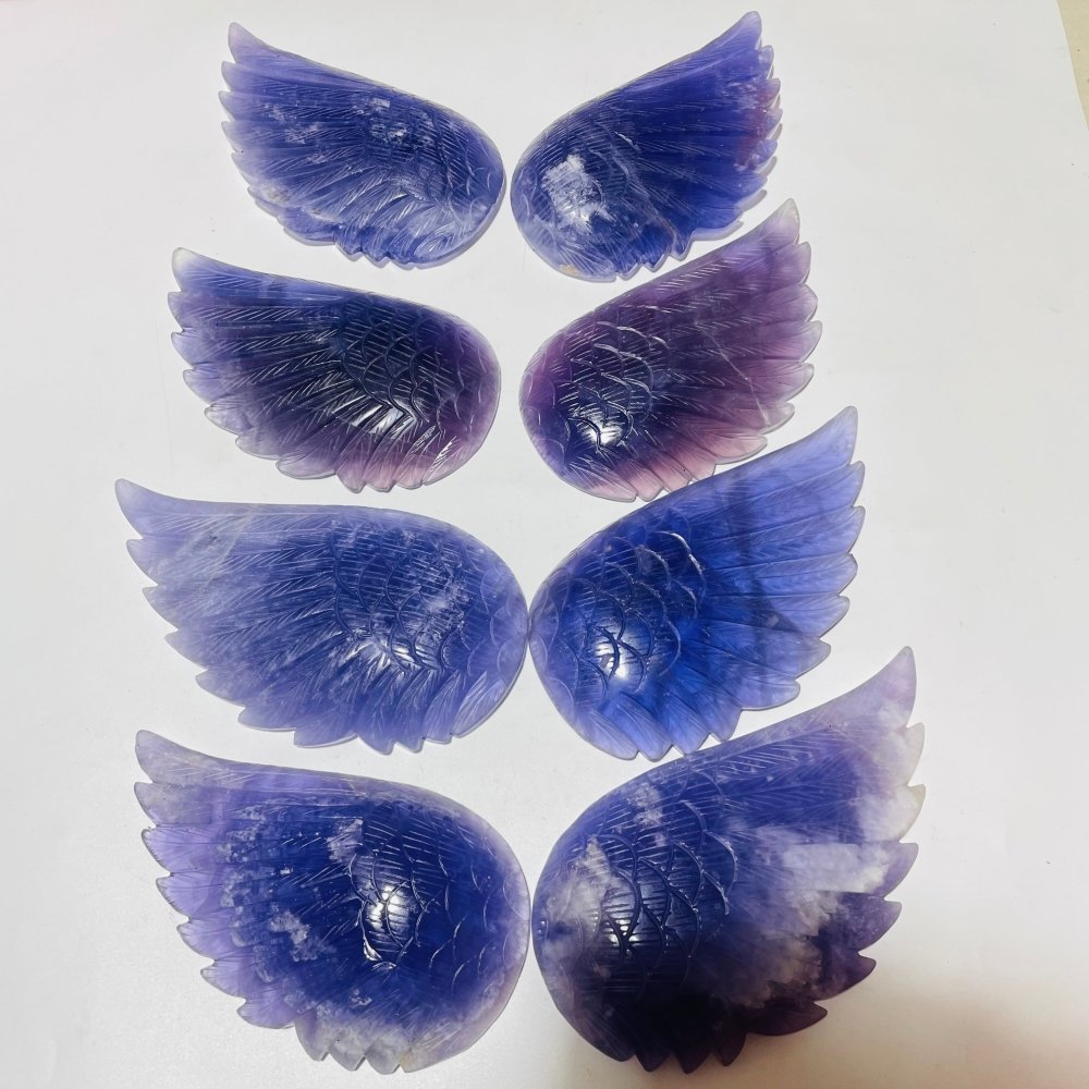 4 Pairs Large Purple Fluorite Angel Wing -Wholesale Crystals
