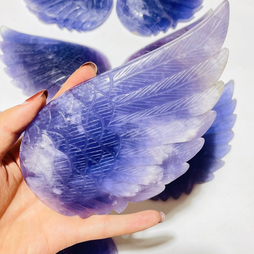 4 Pairs Large Purple Fluorite Angel Wing -Wholesale Crystals
