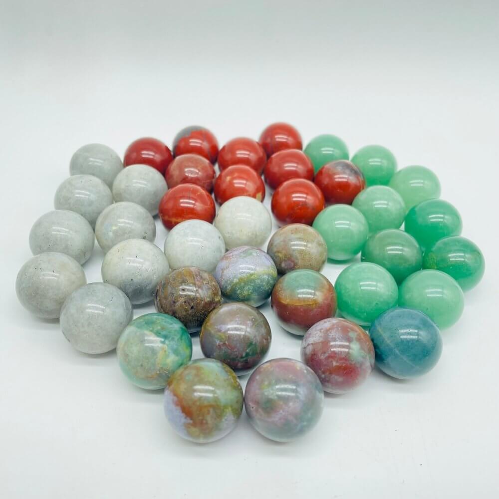 4 Types Mini Ball Spheres Wholesale Green Aventurine & Labradorite Ocean Jasper -Wholesale Crystals