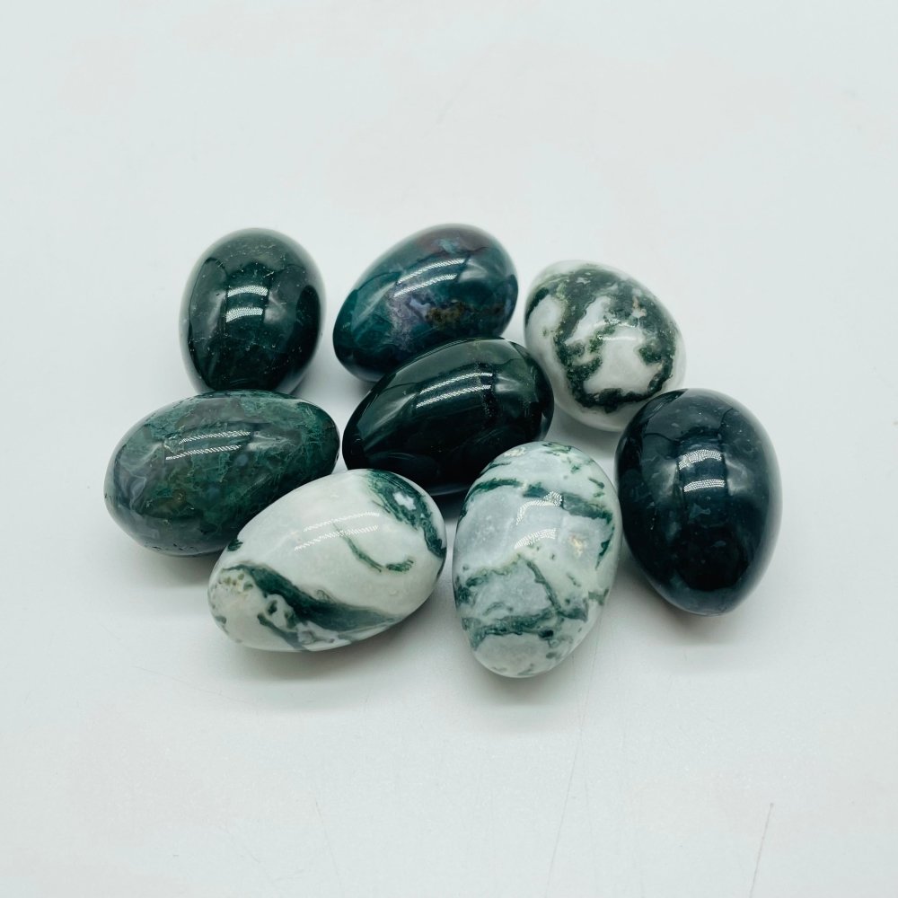 4 Types Mini Crystal Egg Moss Agate Kambaba Sodalite Lepidolite Wholesale -Wholesale Crystals