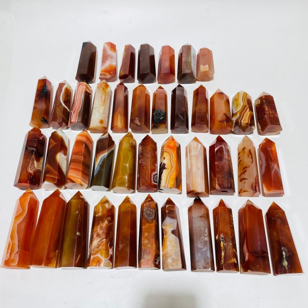 41 Pieces Fat Carnelian Tower Points -Wholesale Crystals