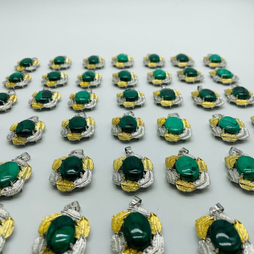 42 Pieces Malachite Charm Pendants -Wholesale Crystals