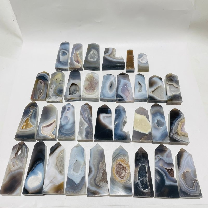 33 Pieces Druzy Geode Agate Points -Wholesale Crystals