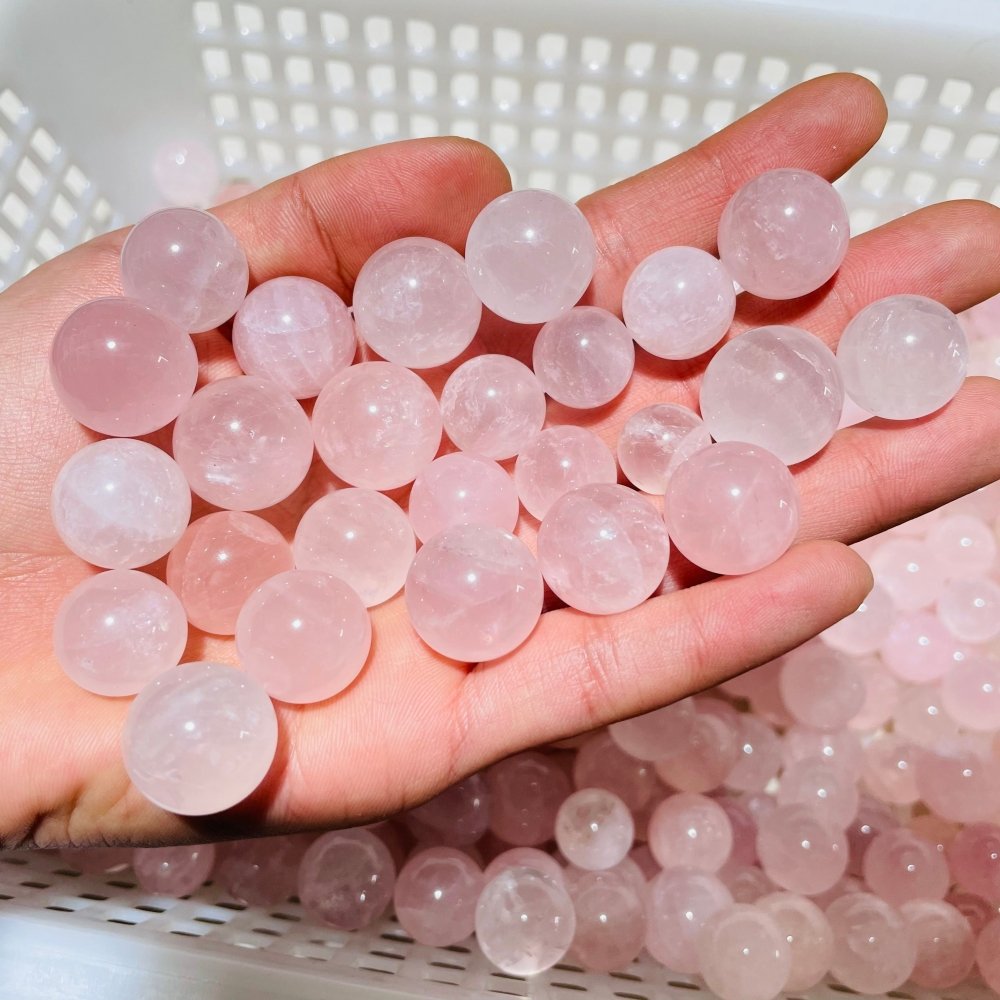 468 Pieces Mini Madagascar Pink Rose Quartz Spheres -Wholesale Crystals