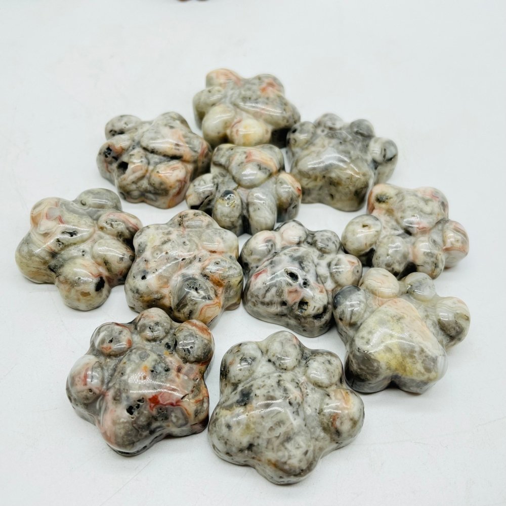 4Types Cat Paws Moss Agate&Red Jasper Carving Wholesale -Wholesale Crystals