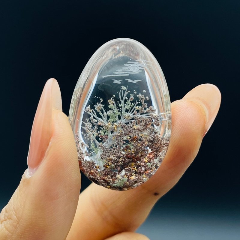 5 Pieces Beautiful Scenery Garden Quartz Inner Scene Carving -Wholesale Crystals