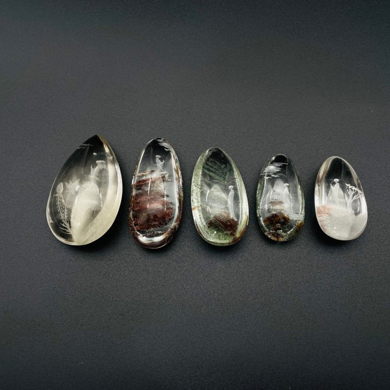 5 Pieces Buddhist Monk Bodhi Kensho Garden Quartz Inner Scene Carving -Wholesale Crystals
