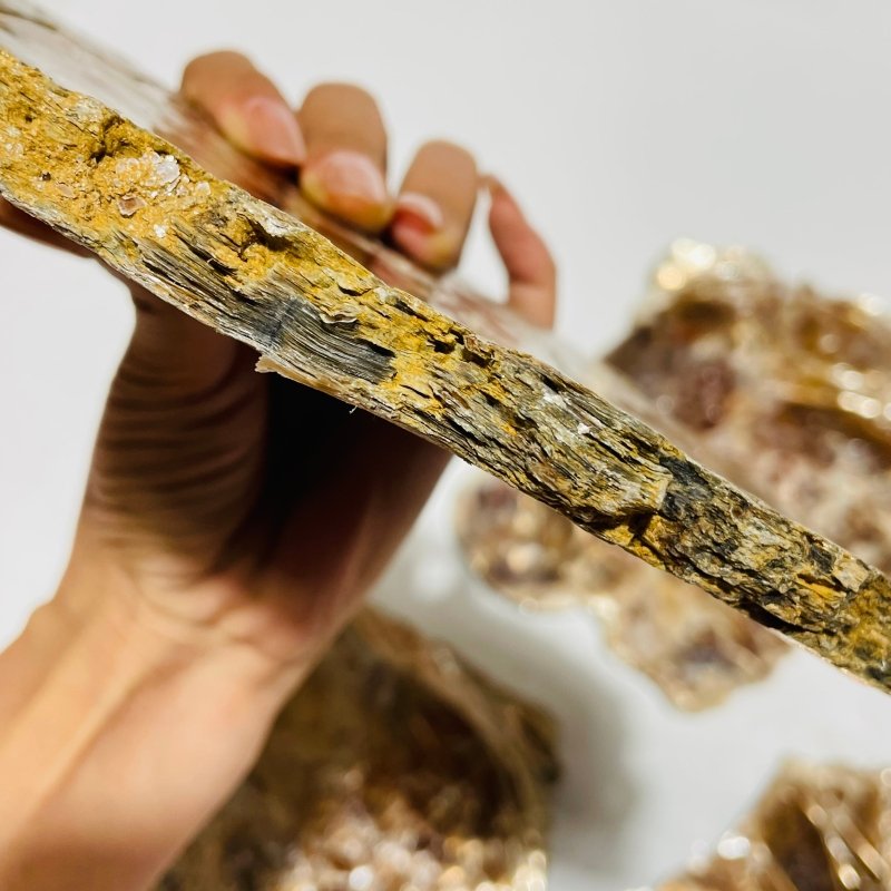 5 Pieces Raw Gold Mica Slab Stone Specimen -Wholesale Crystals