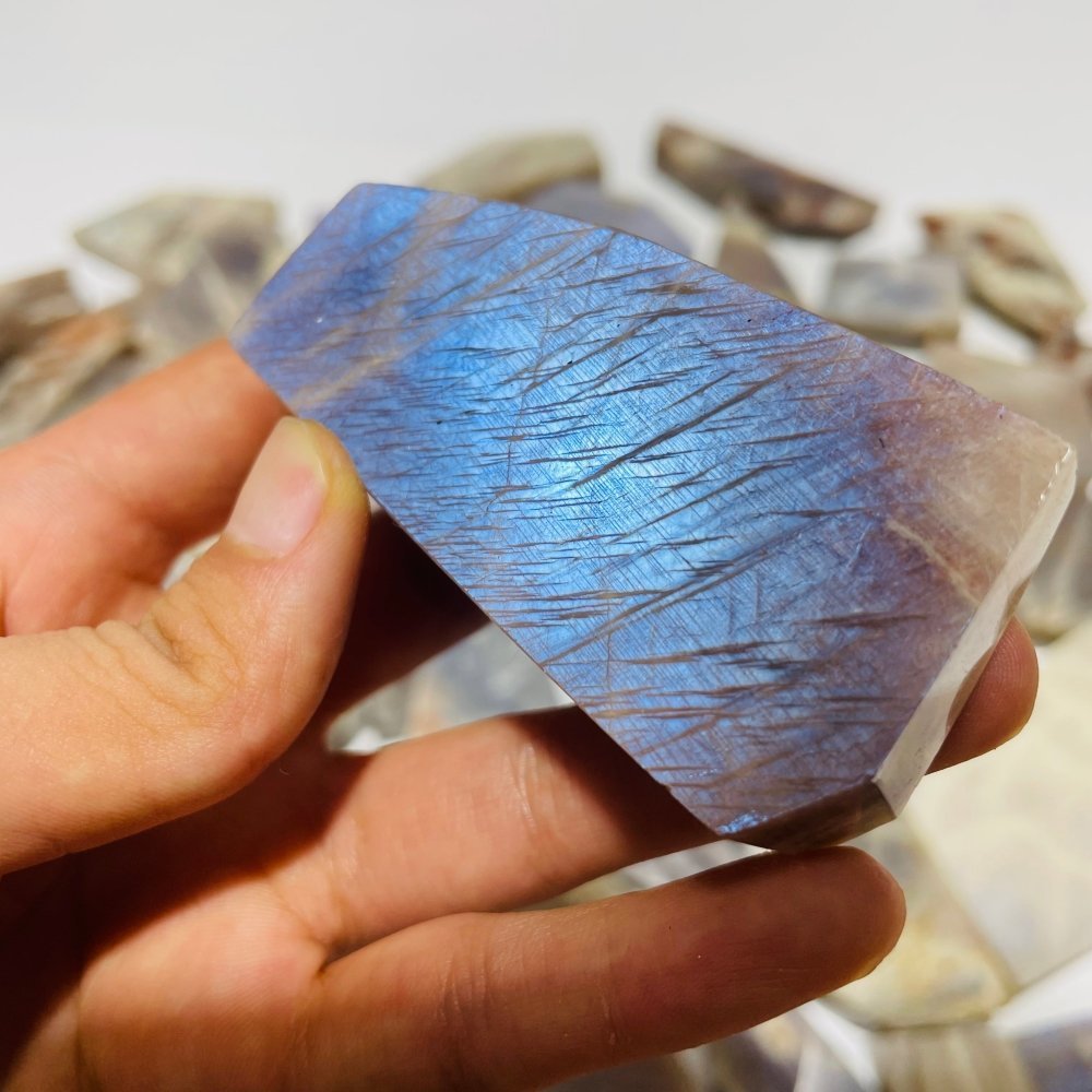 66 Pieces High Quality Blue Moonstone Mixed Sunstone Free Form -Wholesale Crystals