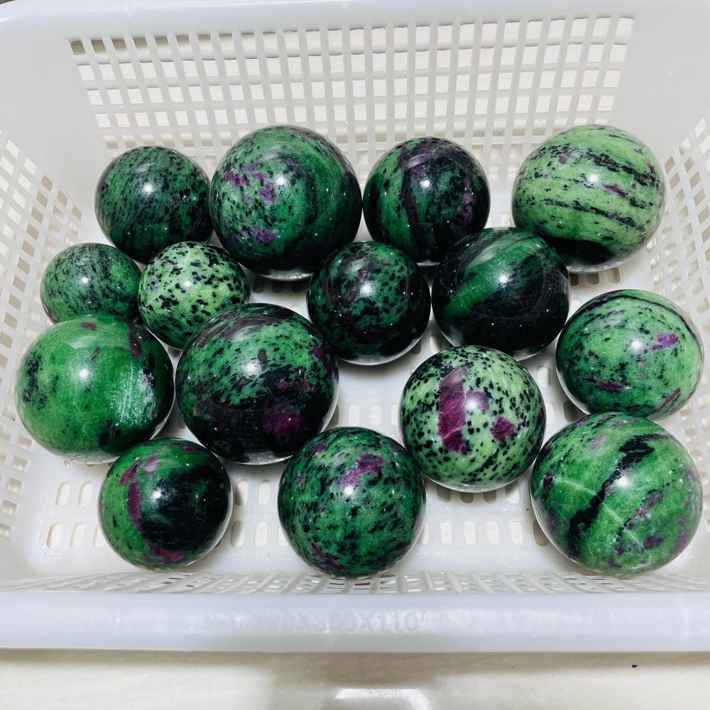 15 Pieces Beautiful Ruby Zoisite Spheres -Wholesale Crystals