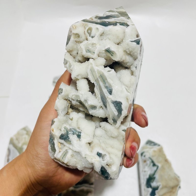 8 Pieces Geode Druzy Moss Agate Tower -Wholesale Crystals