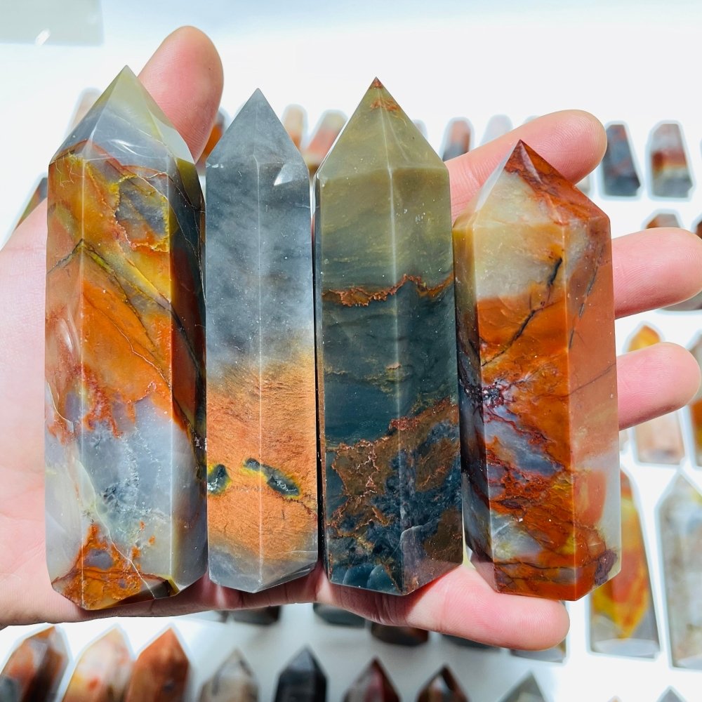 83 Pieces China Red Jasper Stone Points -Wholesale Crystals