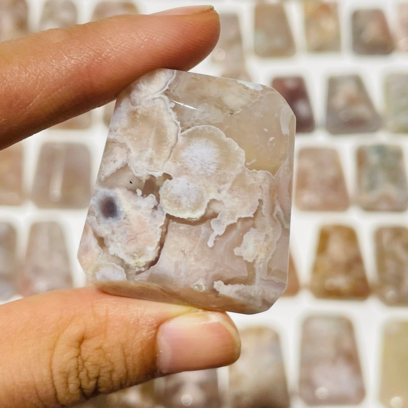 86 Pieces High Quality Sakura Flower Agate Cuboid Box Shape -Wholesale Crystals