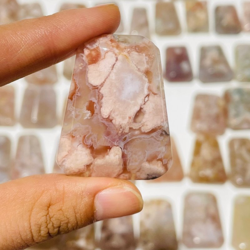 86 Pieces High Quality Sakura Flower Agate Cuboid Box Shape -Wholesale Crystals