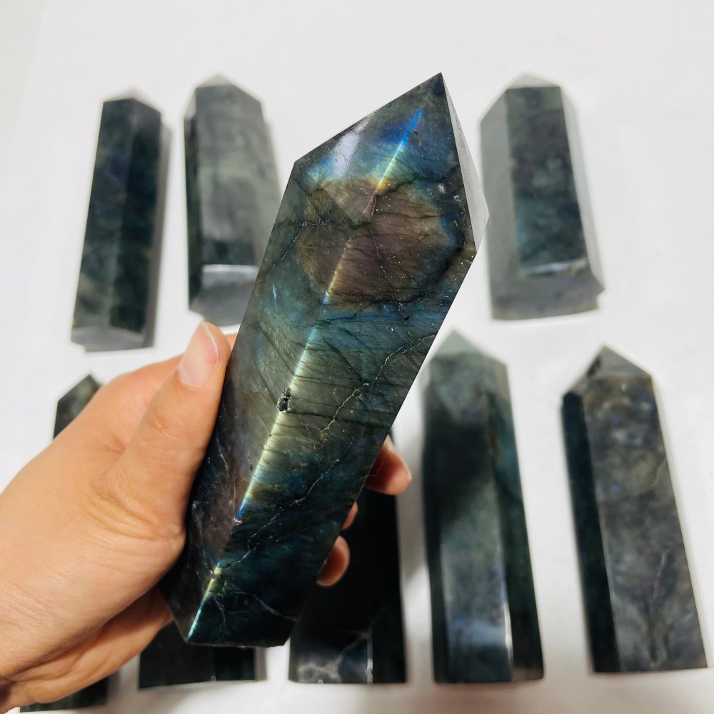 9 Pieces Large Labradorite Tower Point Clearance -Wholesale Crystals