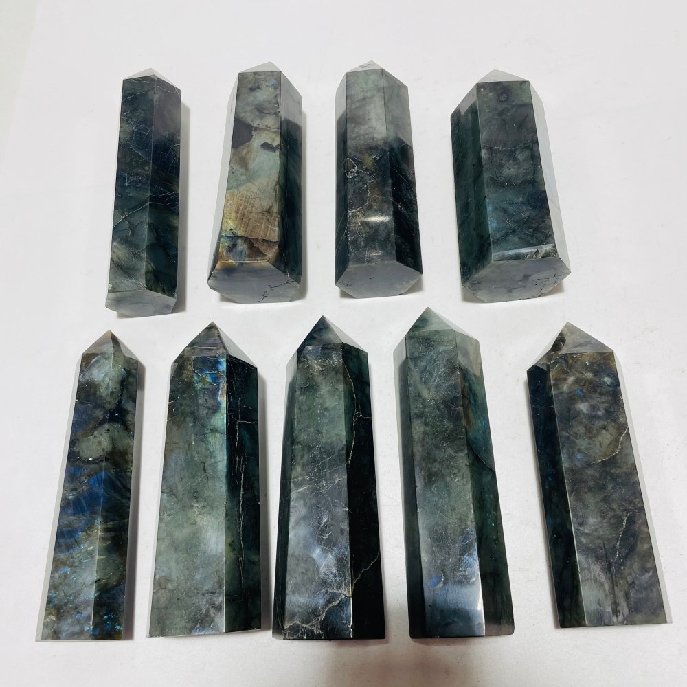 9 Pieces Large Labradorite Tower Point Clearance -Wholesale Crystals