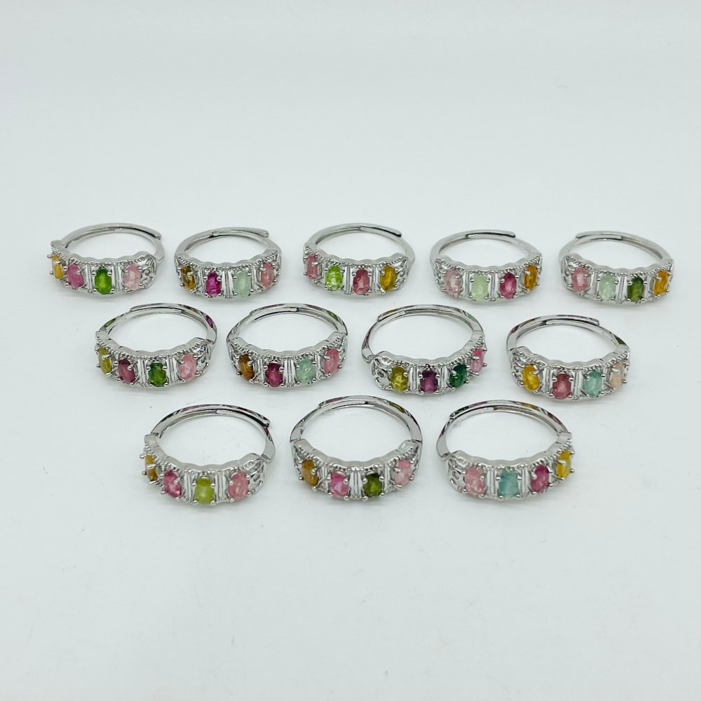 4 Color Beautiful Tourmaline Ring Colorful Gemstone Wholesale -Wholesale Crystals