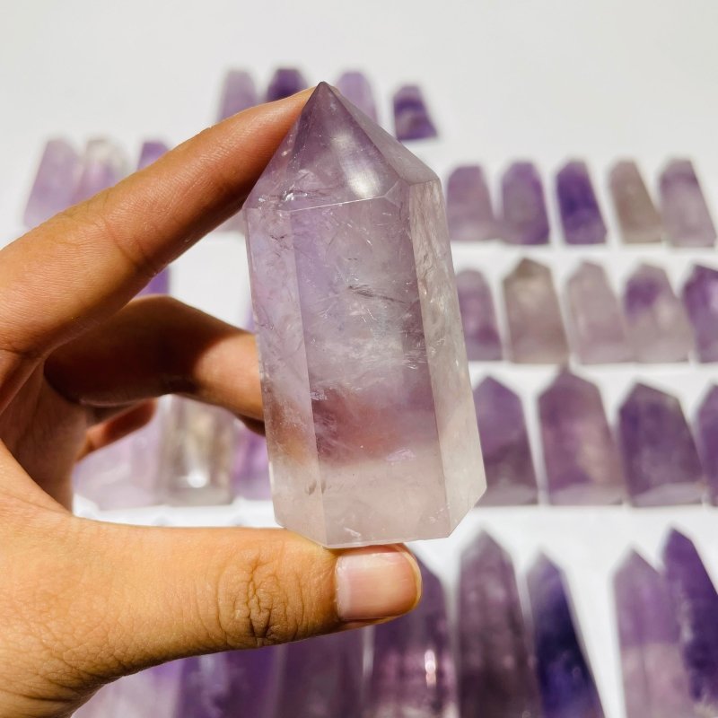 52 Pieces Fat Light Purple Lavender Amethyst Points -Wholesale Crystals