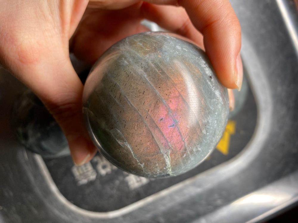 Orange&Purple Labradorite Sphere -Wholesale Crystals