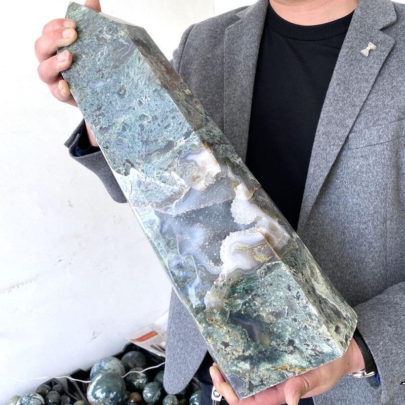 Big Moss Agate Points -Wholesale Crystals