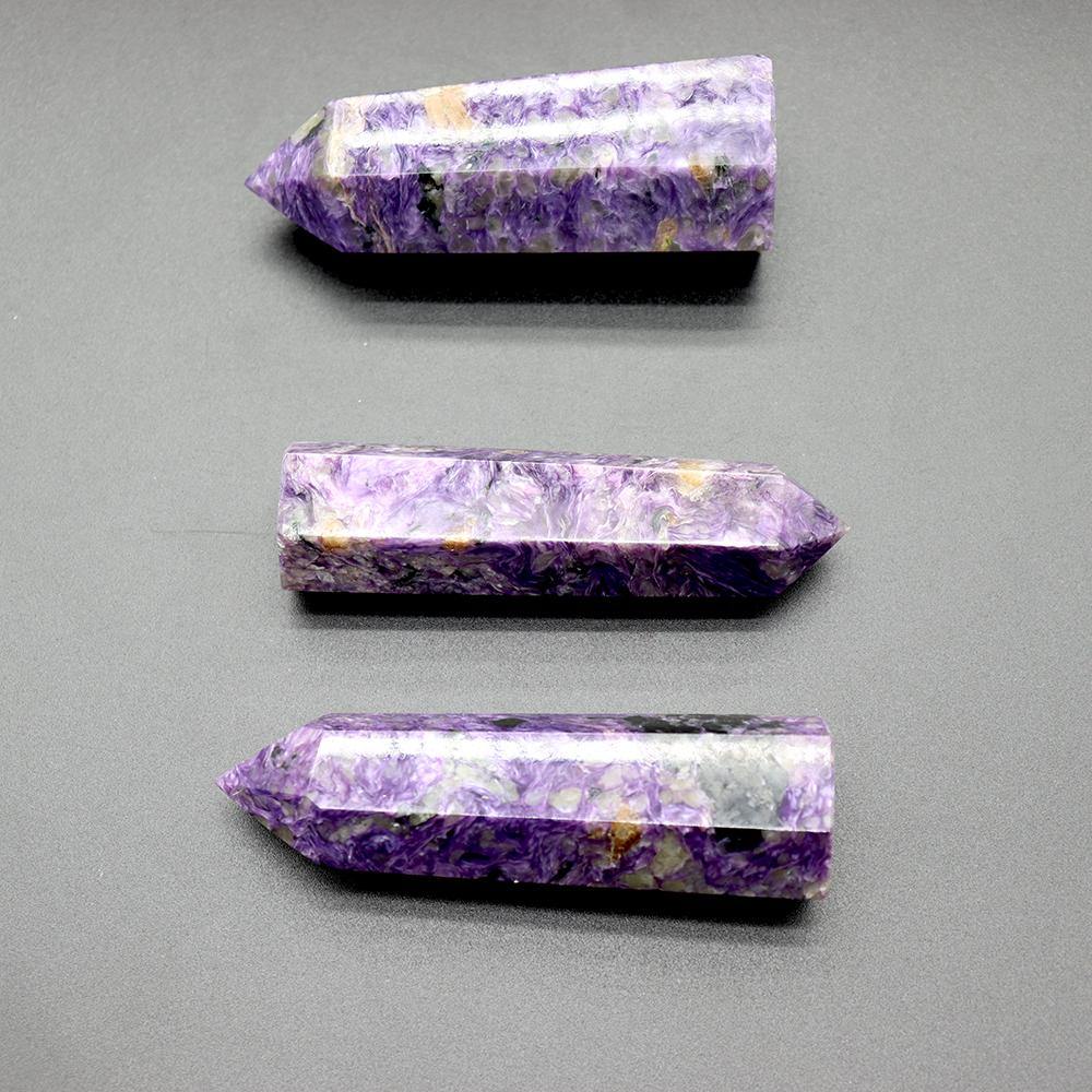 high quality charoite stone point -Wholesale Crystals