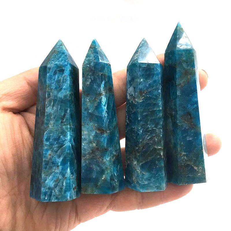 blue apatite crystal point tower -Wholesale Crystals
