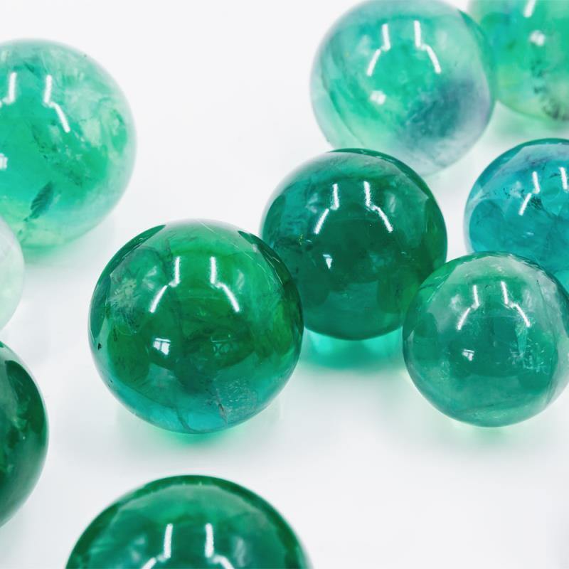 green fluorite crystal spheres with rainbow -Wholesale Crystals
