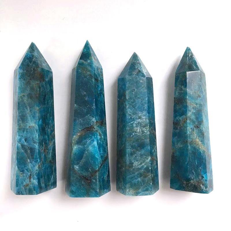 blue apatite crystal point tower -Wholesale Crystals