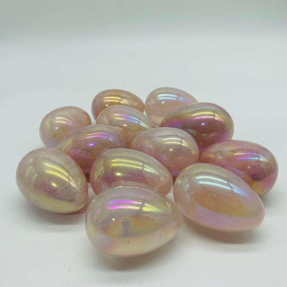 Aura Pink Rose Quartz Egg Wholesale -Wholesale Crystals