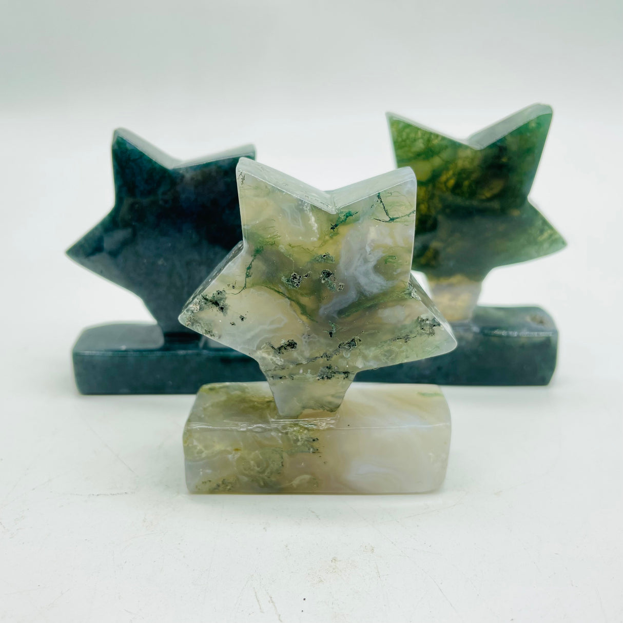 Moss Agate Stand Star&Moon Wholesale -Wholesale Crystals