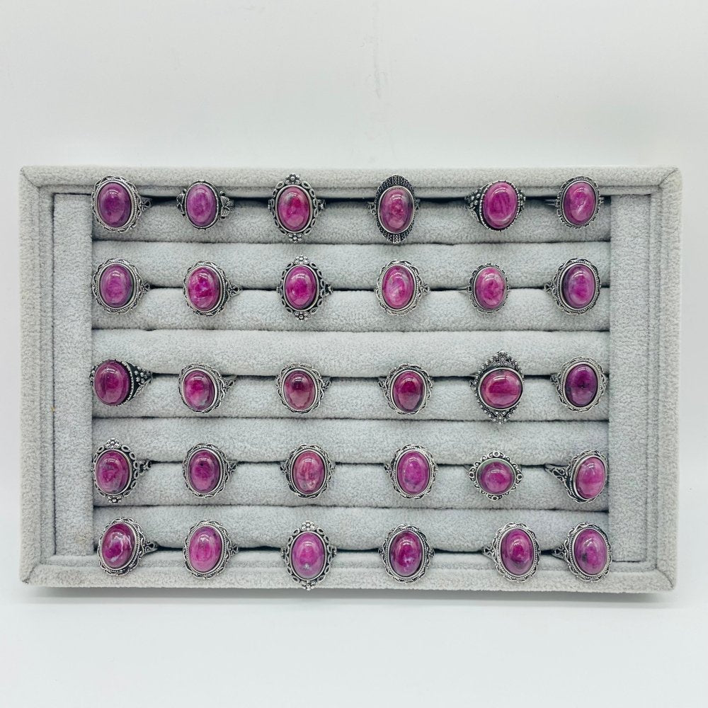 30 Pieces High Quality Ruby Zoisite Different Styles Ring -Wholesale Crystals
