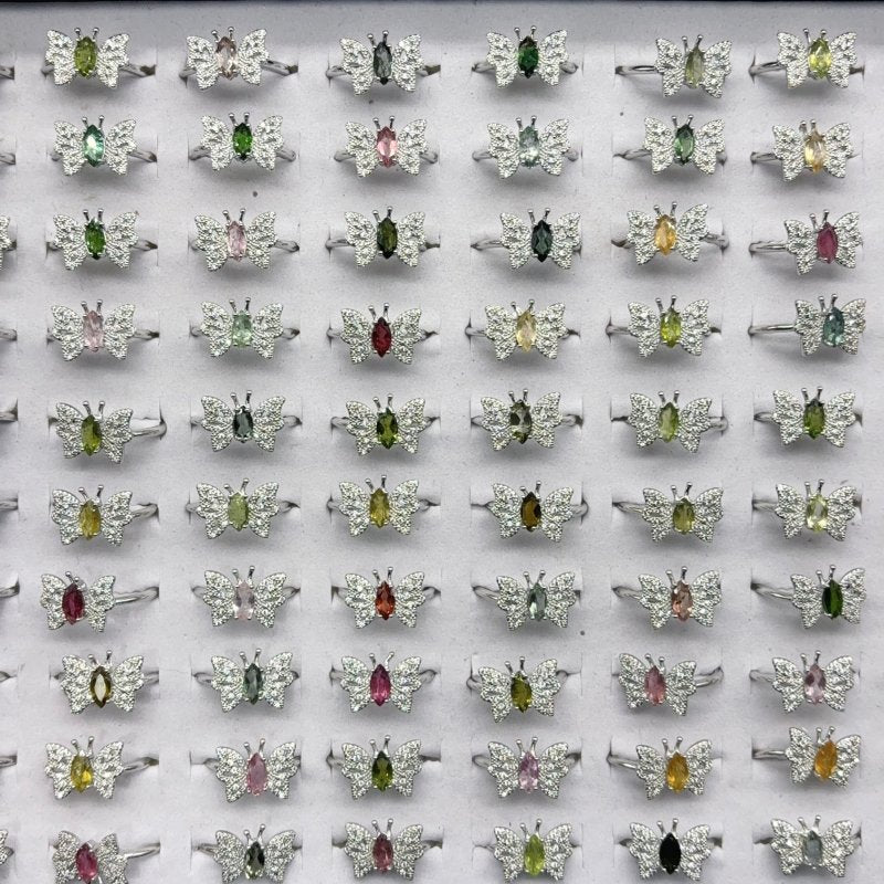 Beautiful Colorful Tourmaline Butterfly Ring Wholesale -Wholesale Crystals