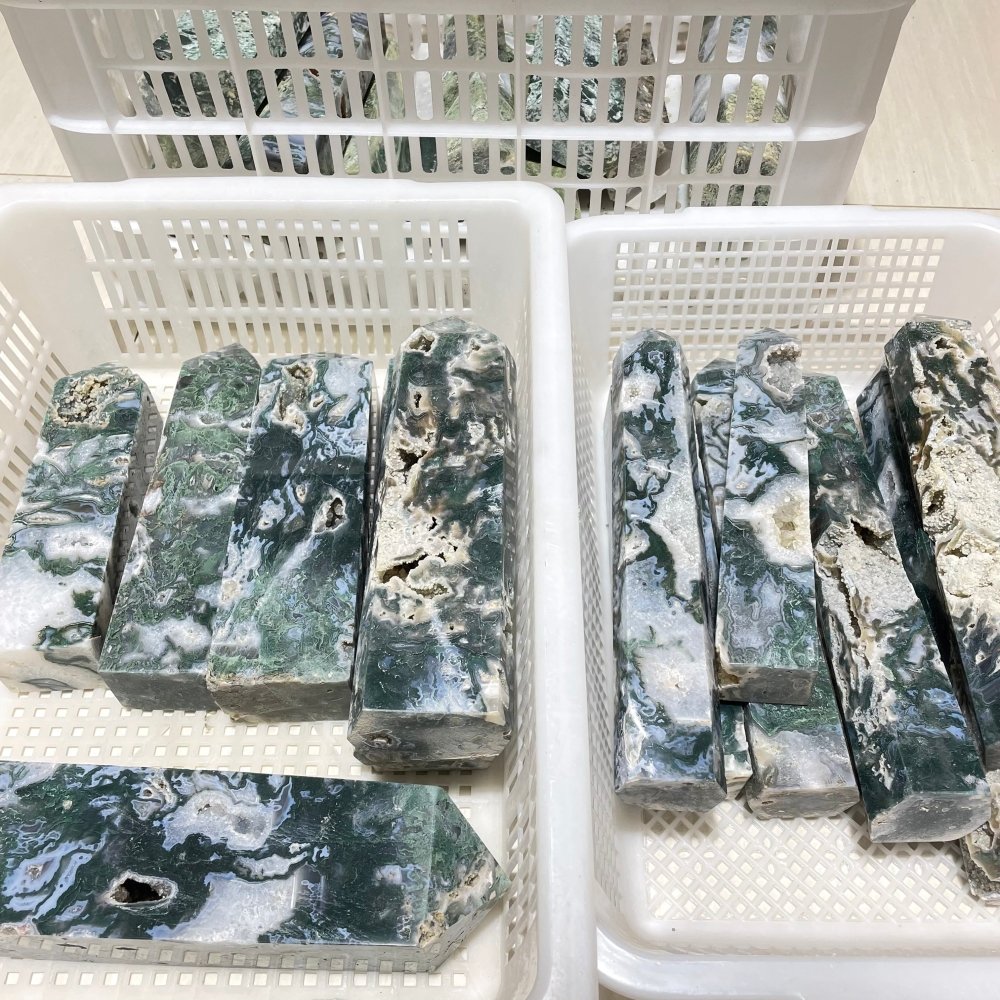Big Moss Agate Points -Wholesale Crystals