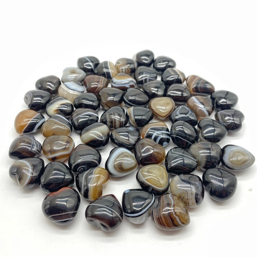 Black Stripe Agate Heart 0.78in(2cm) Wholesale -Wholesale Crystals