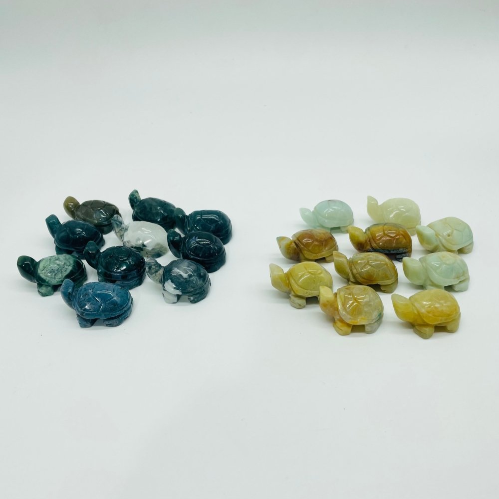 Caribbean & Moss Agate Turtle Carving Wholesale -Wholesale Crystals
