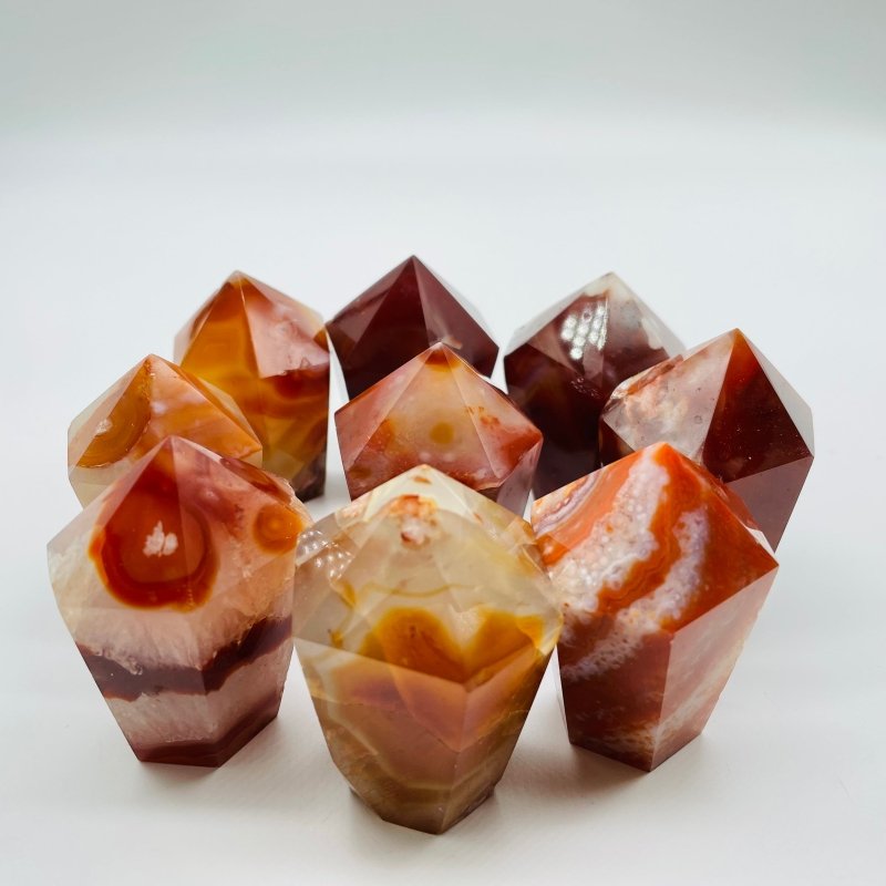 Carnelian Mixed Quartz CupCake Shape Tower Points Wholesale -Wholesale Crystals