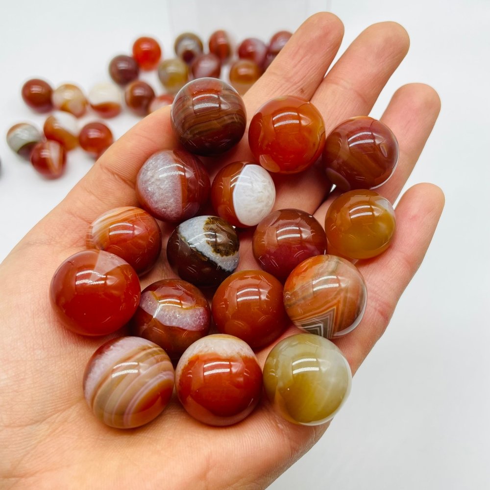 Carnelian Mixed Quartz Stripe Spheres Wholesale -Wholesale Crystals