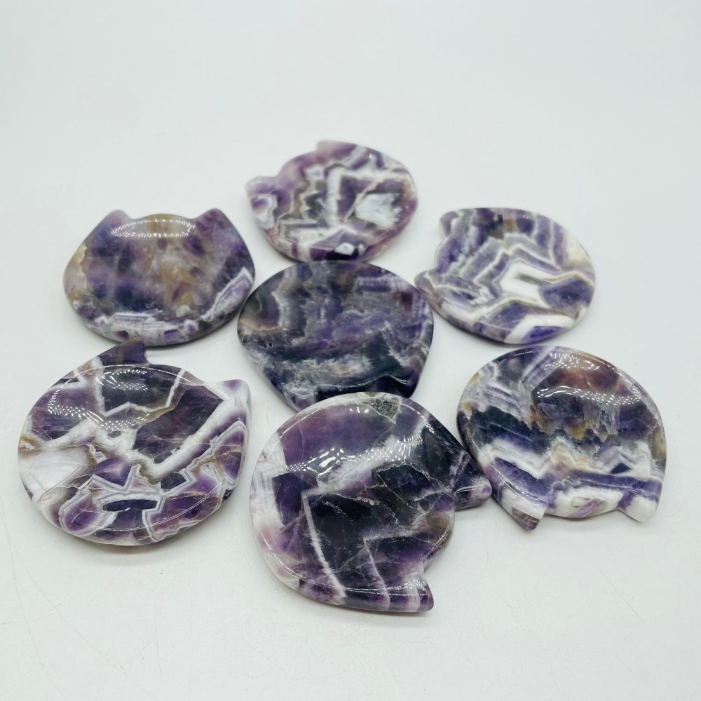 Cat Head Shape Chevron Amethyst Carving Wholesale -Wholesale Crystals