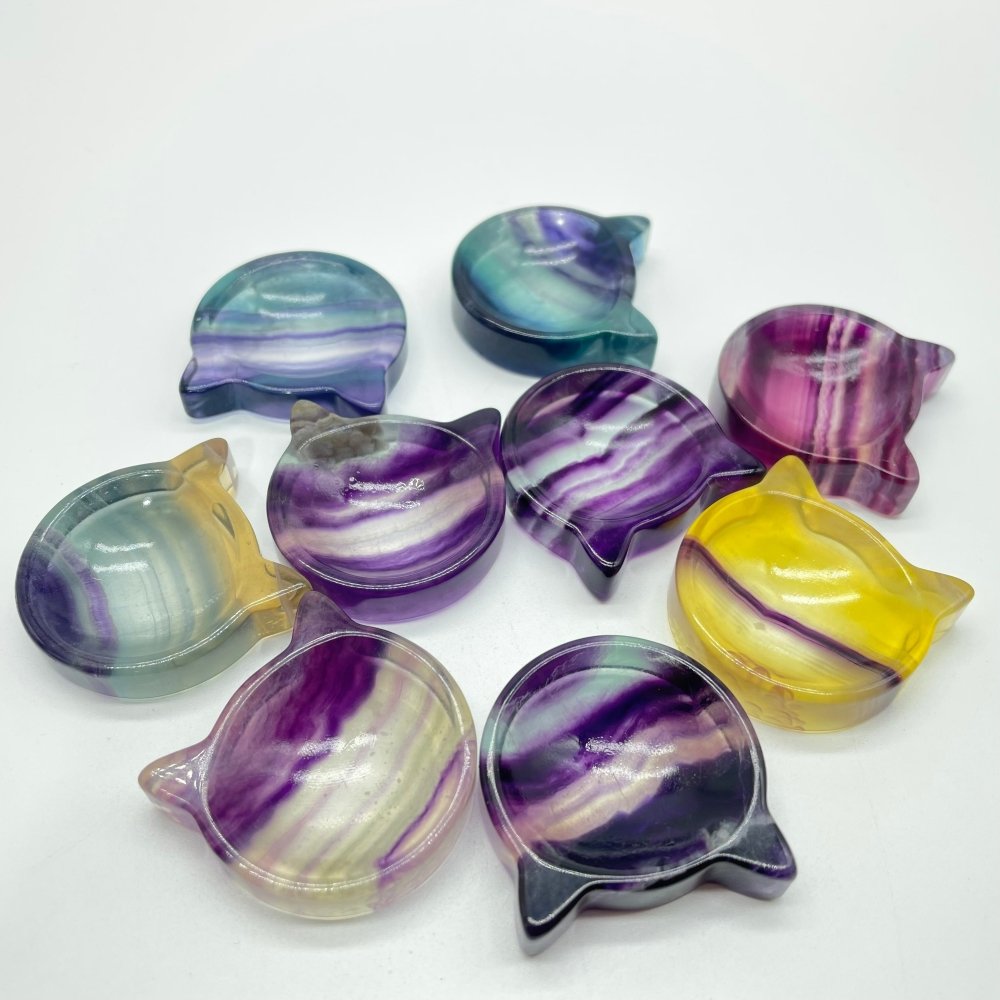 Cat Head Shape Rainbow Fluorite Carving Wholesale -Wholesale Crystals