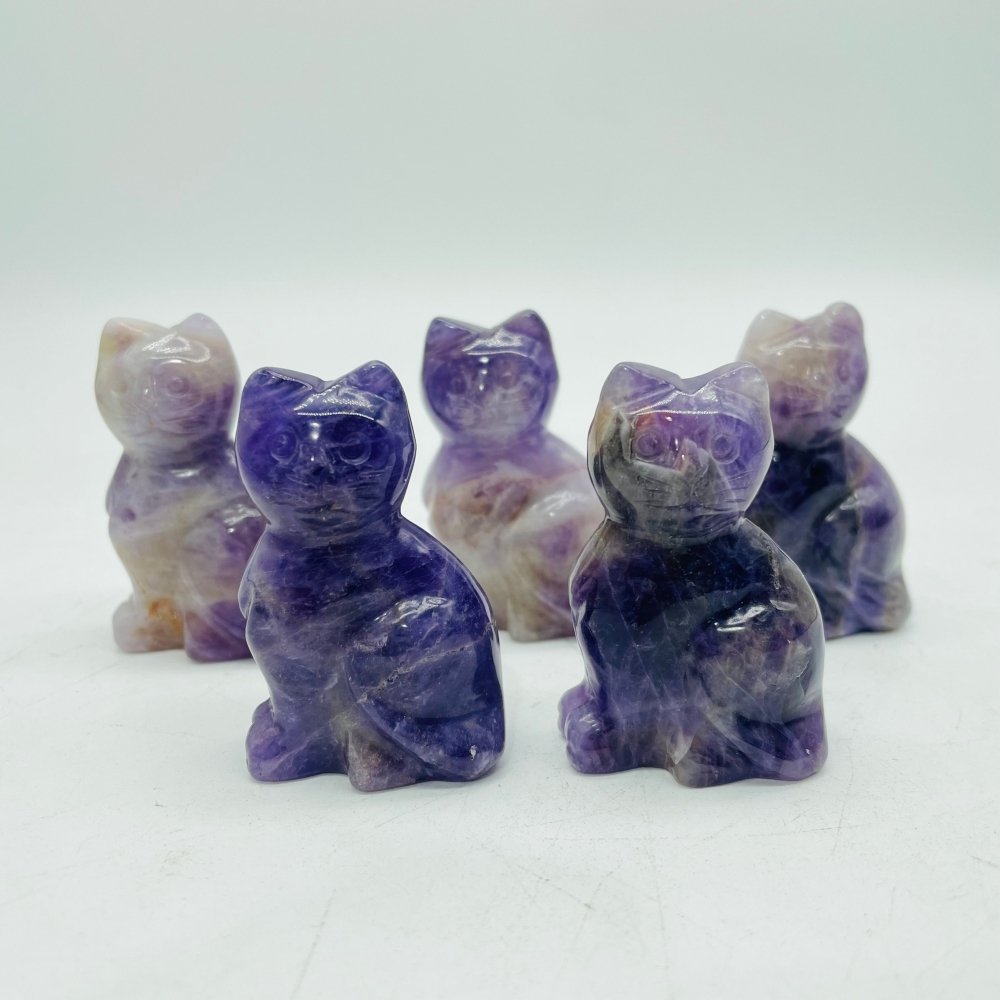 Chevron Amethyst Cat Carving Wholesale -Wholesale Crystals