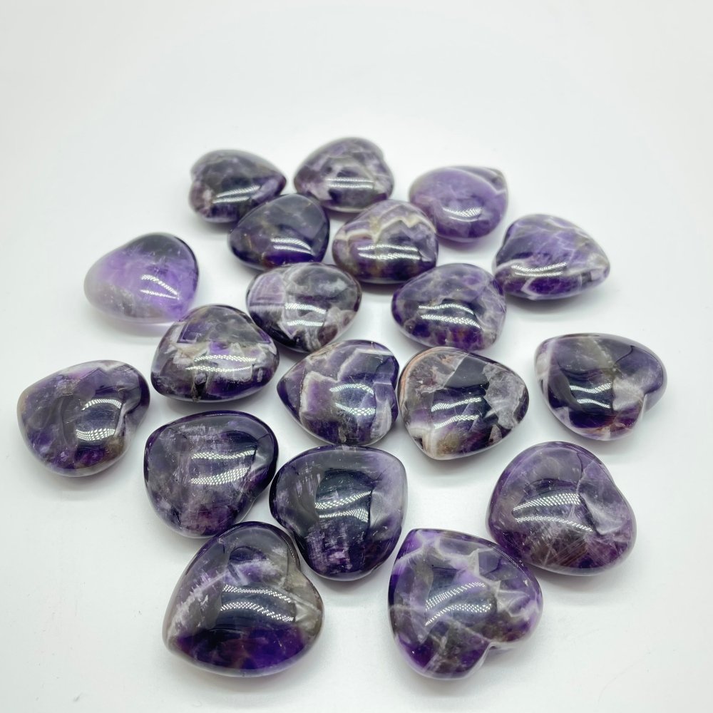 Chevron Amethyst Heart 1.2in(3cm) Wholesale -Wholesale Crystals