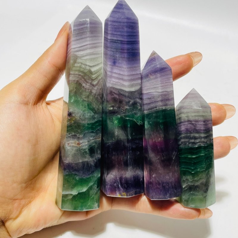 Colorful Silky Fluorite Point Wholesale -Wholesale Crystals