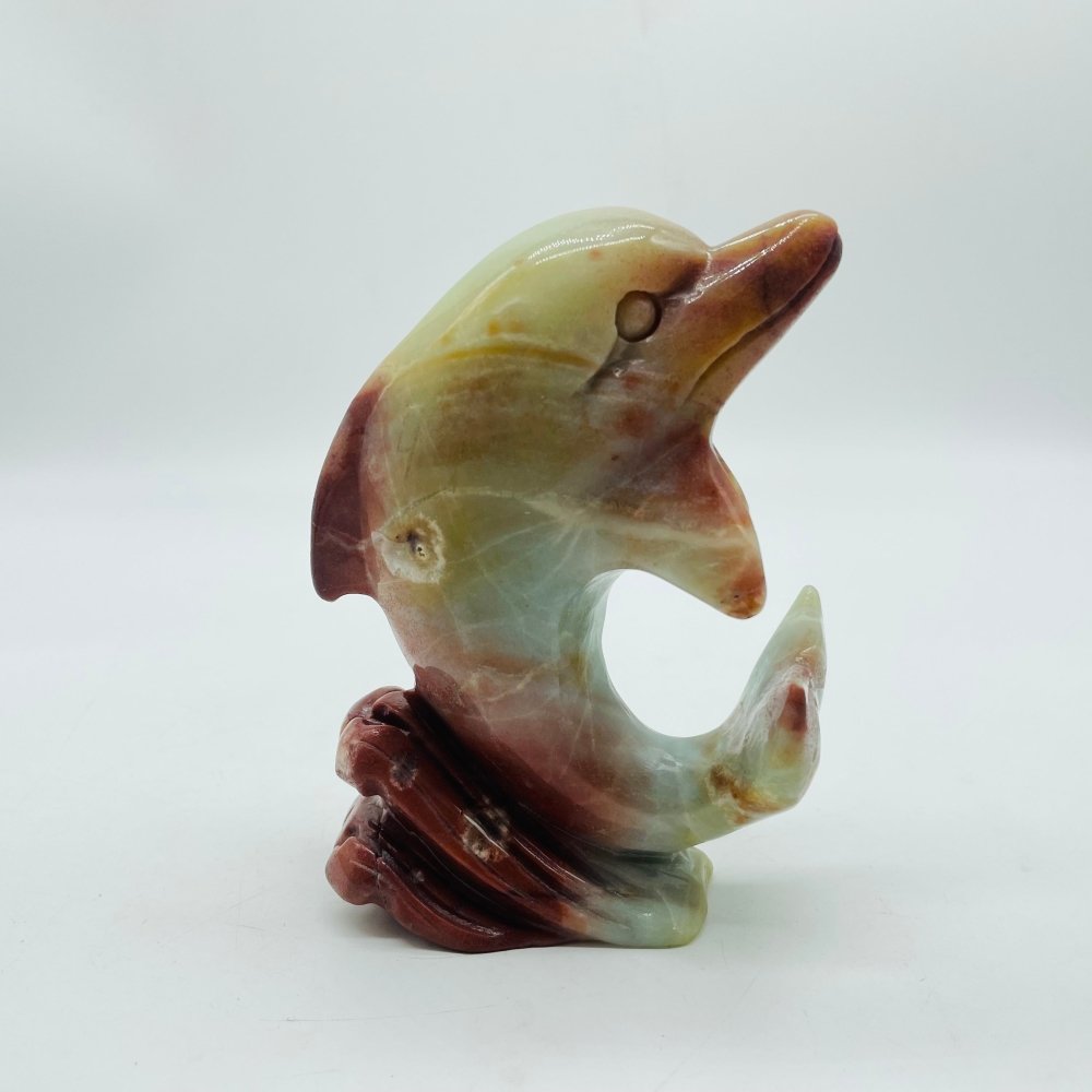 Caribbean Calcite Dolphin Carving -Wholesale Crystals