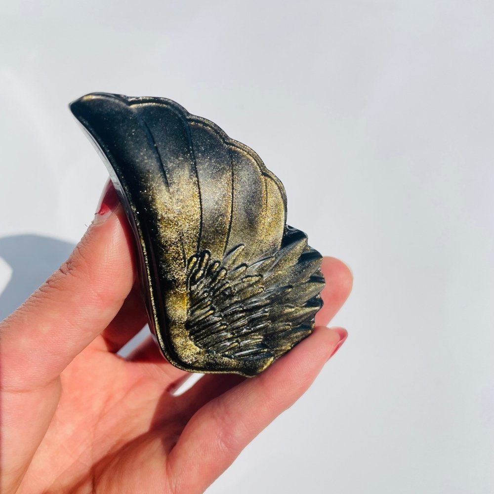 Gold Sheen Obsidian Wing Carving Wholesale -Wholesale Crystals