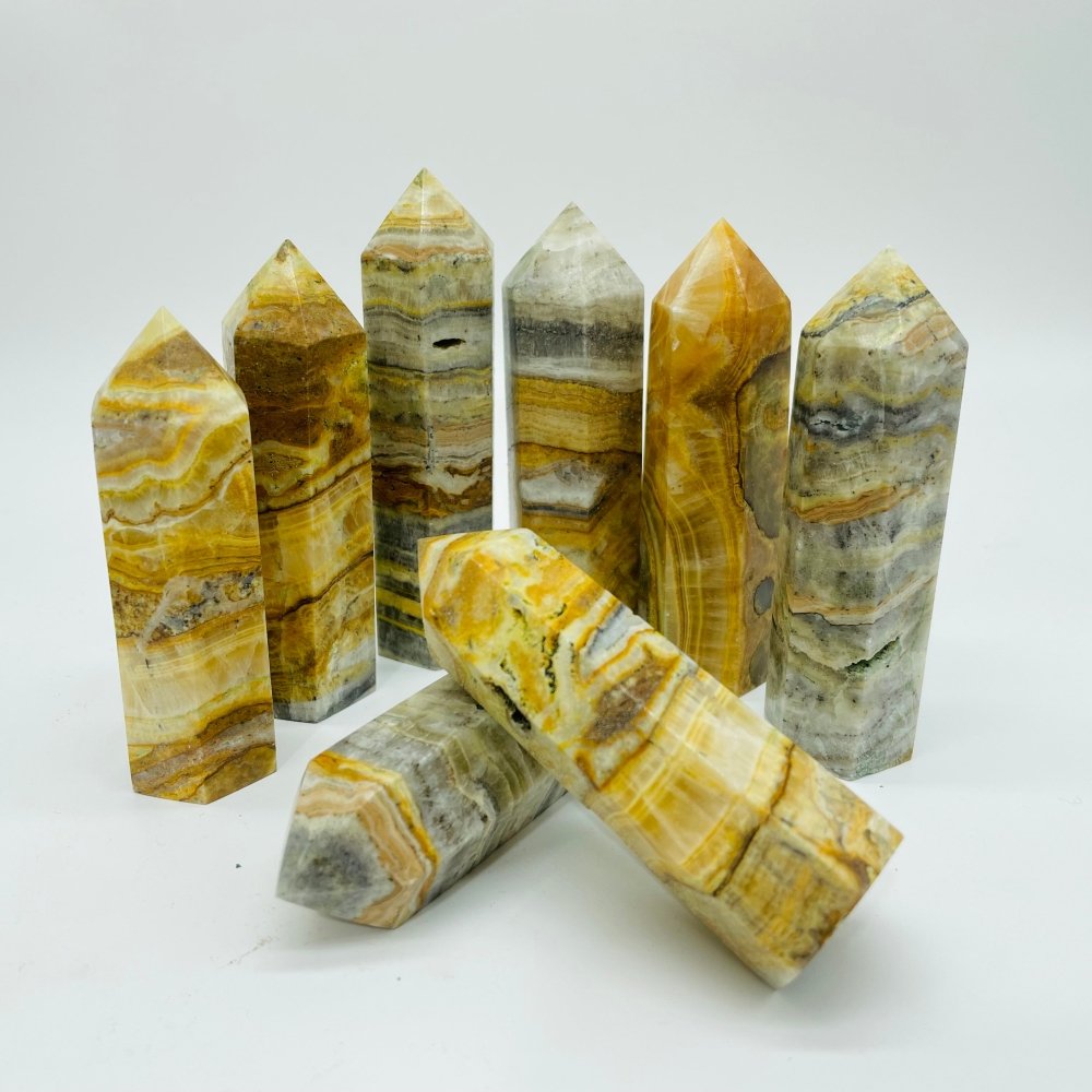 Grey Yellow Onyx Points Tower Wholesale -Wholesale Crystals