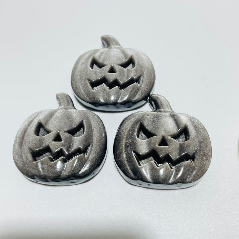 Halloween Pumpkin Carving Moonstone Mixed Sunstone Silver Obsidian Wholesale -Wholesale Crystals
