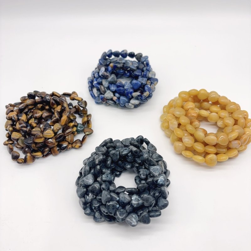 Heart Bracelet Crystal Wholesale Tiger Eye Sodalite Larvikite Yellow Agate -Wholesale Crystals