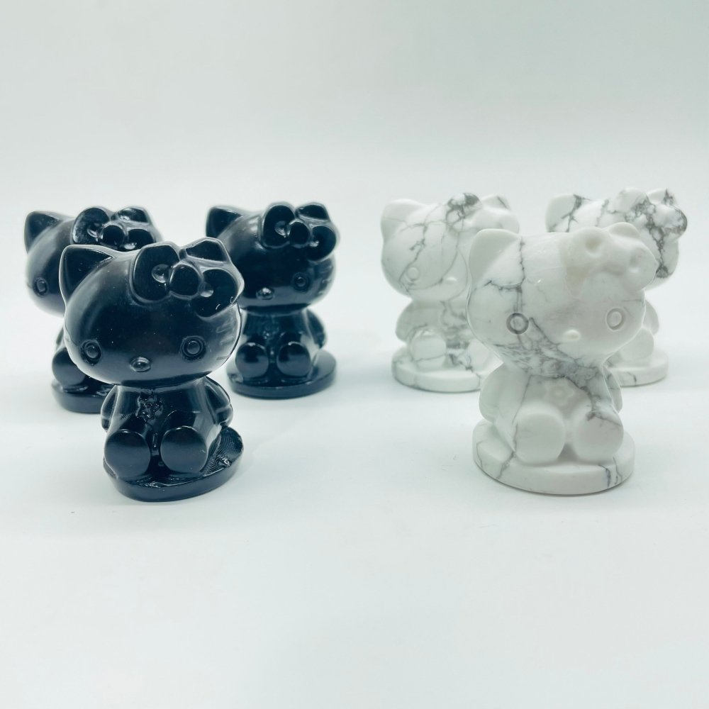 Hello kitty Carving Obsidian Howlite Wholesale -Wholesale Crystals