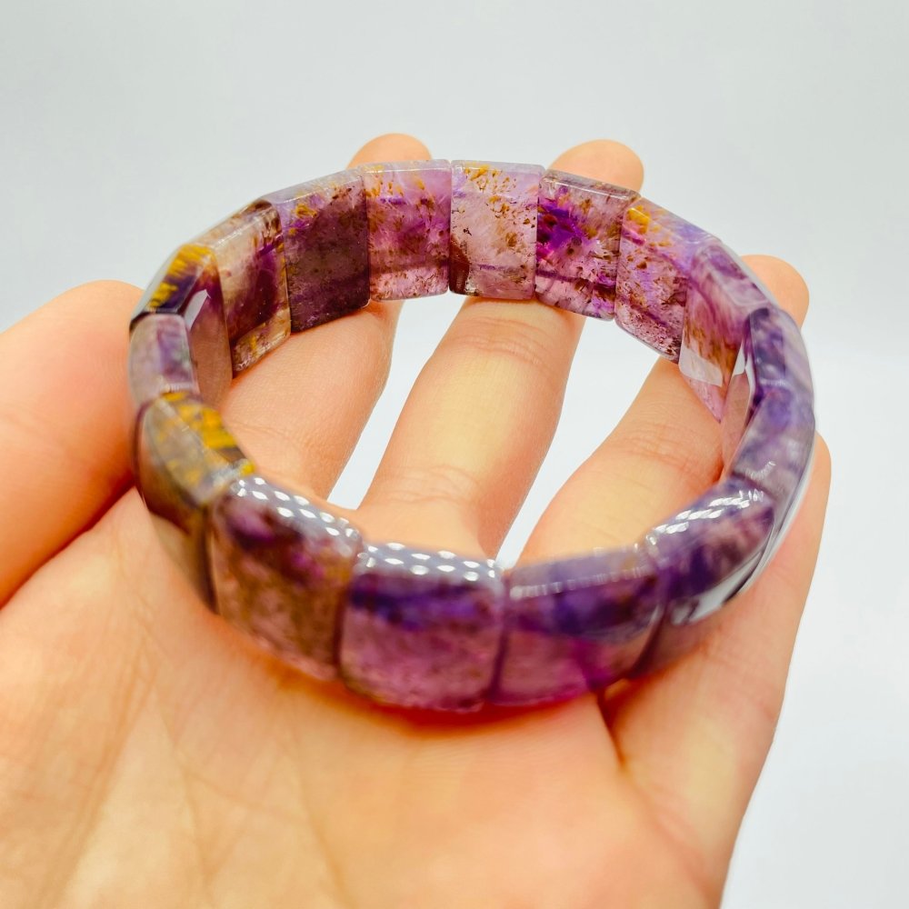High Grade Amethyst Cacoxenite Super7 Bracelet (HGUB07) -Wholesale Crystals